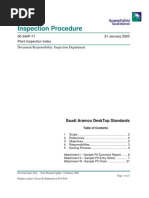 Inspection Procedure: 00-SAIP-71 31 January 2005 Plant Inspection Index Document Responsibility: Inspection Department