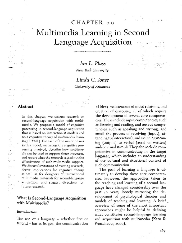 Multimedia in Second Language Learning | PDF | Second Language ...