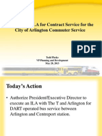 Approval of ILA For Contract Service For The City of Arlington Commuter Service