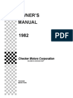 Owner'S Manual 1982: Checker Motors Corporation