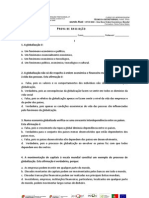 Prova de Avaliação - UMA NOVA ORDEM ECONÒMICA E MUNDIAL