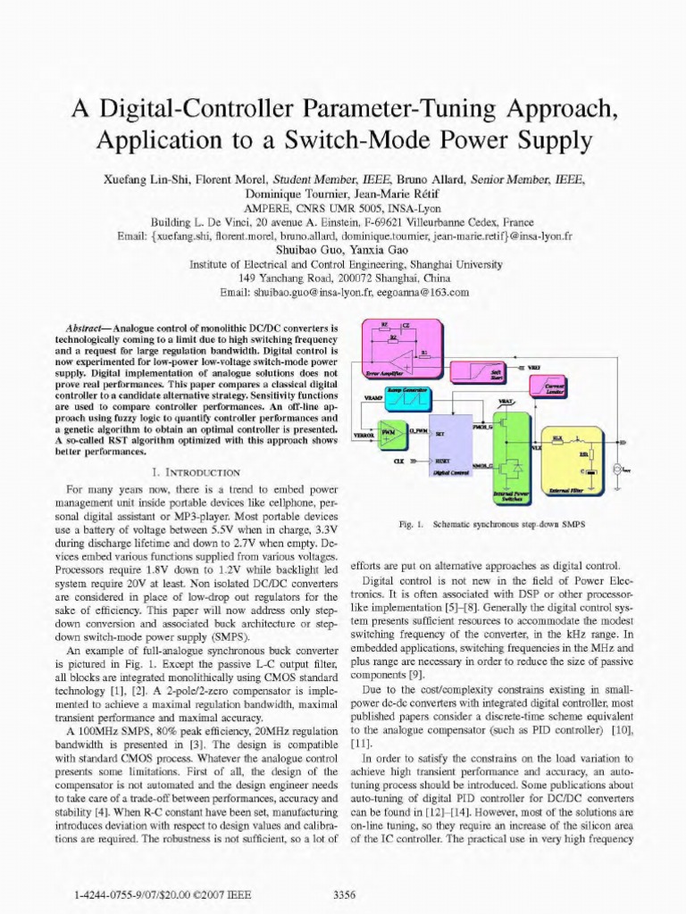 Digital-Controller Parameter-Tuning Application Supply: To Switch-Mode ...