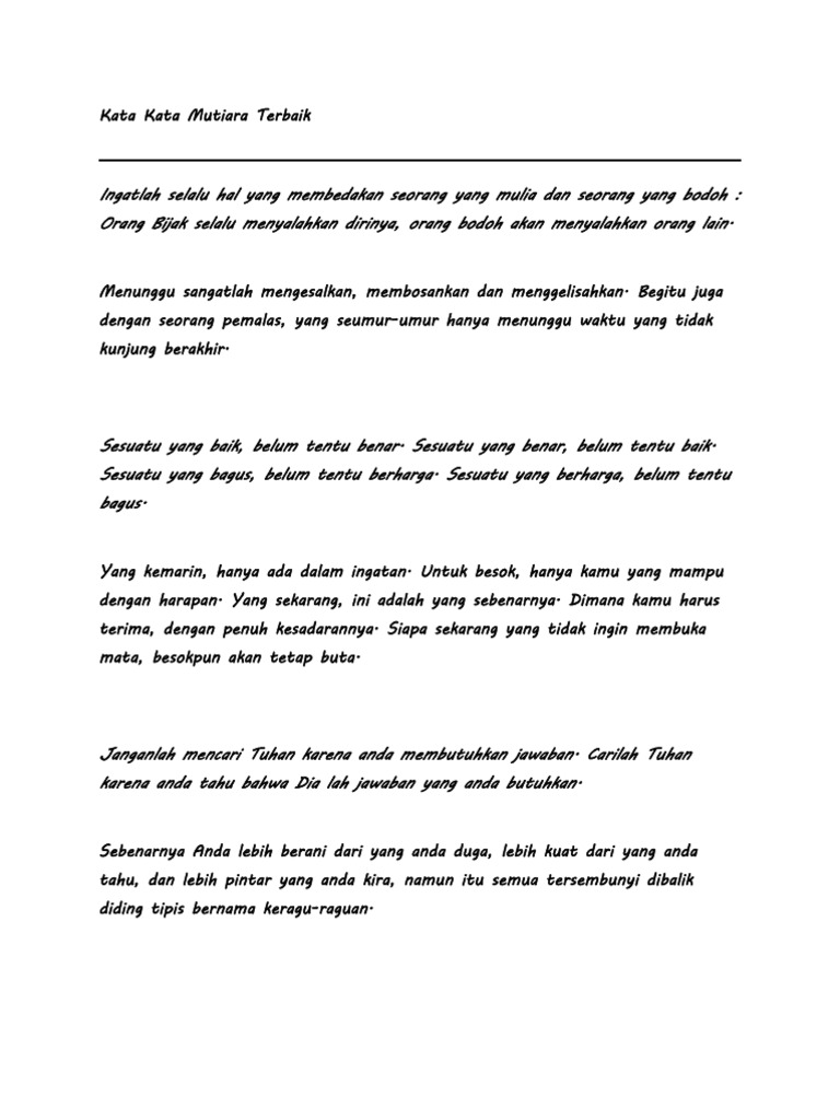Kata Kata Mutiara Bijak