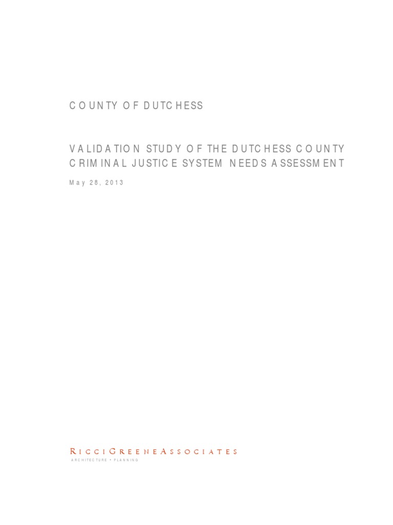 Dutchess County jail study Prison Probation