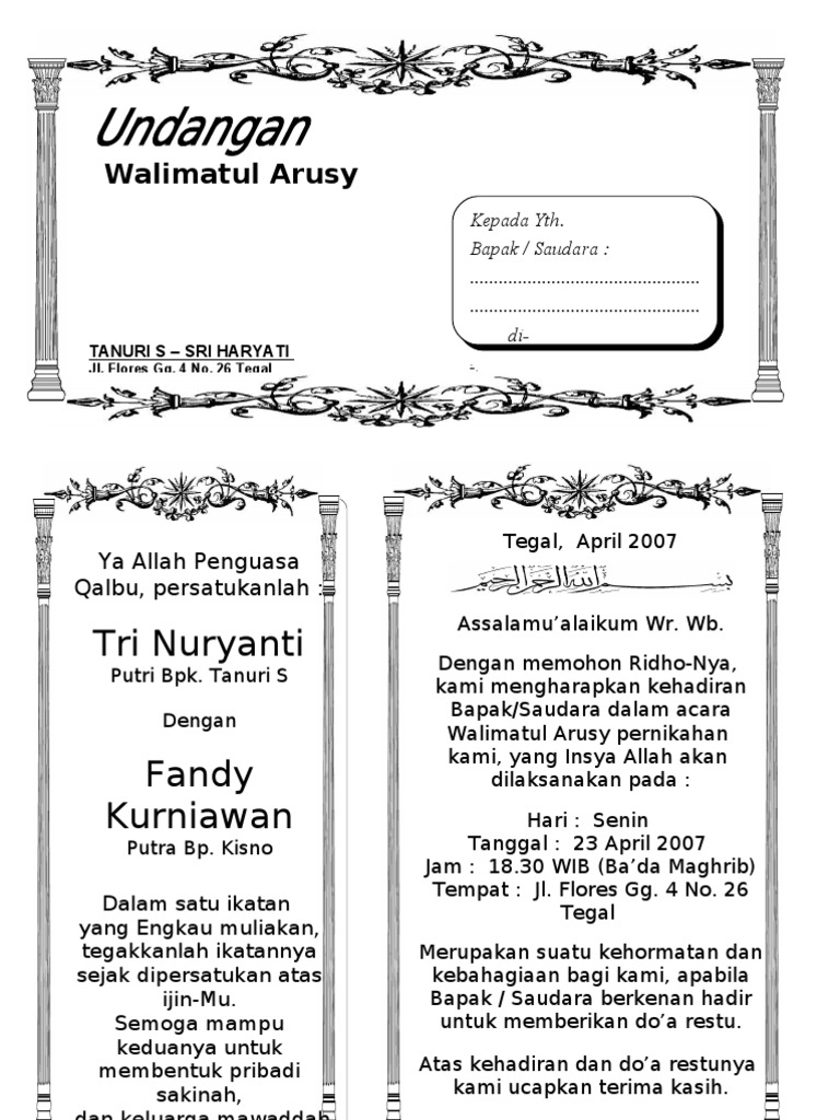 6800 Contoh Undangan Acara Walimatul Ursy Terbaik