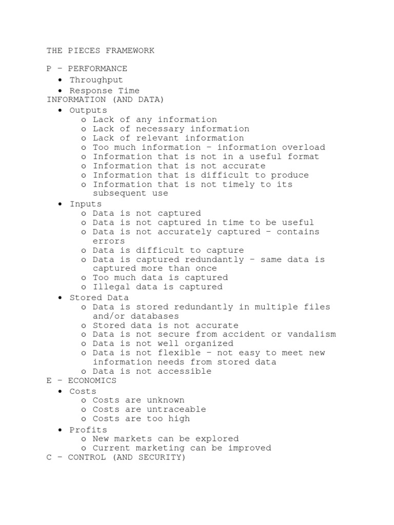 The Pieces Framework Data Computer Security