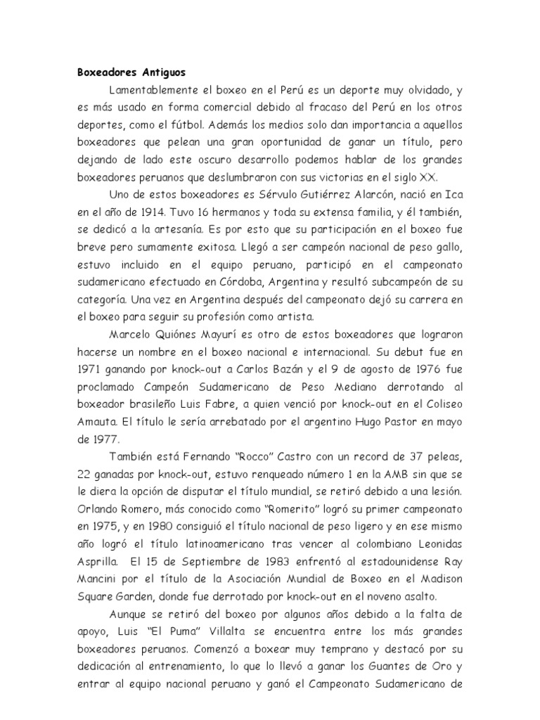 Boxeadores Antiguos | PDF | Deportes | Personas