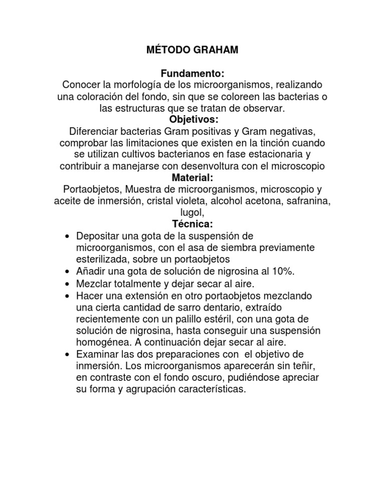 Método Graham en Parasitología | PDF