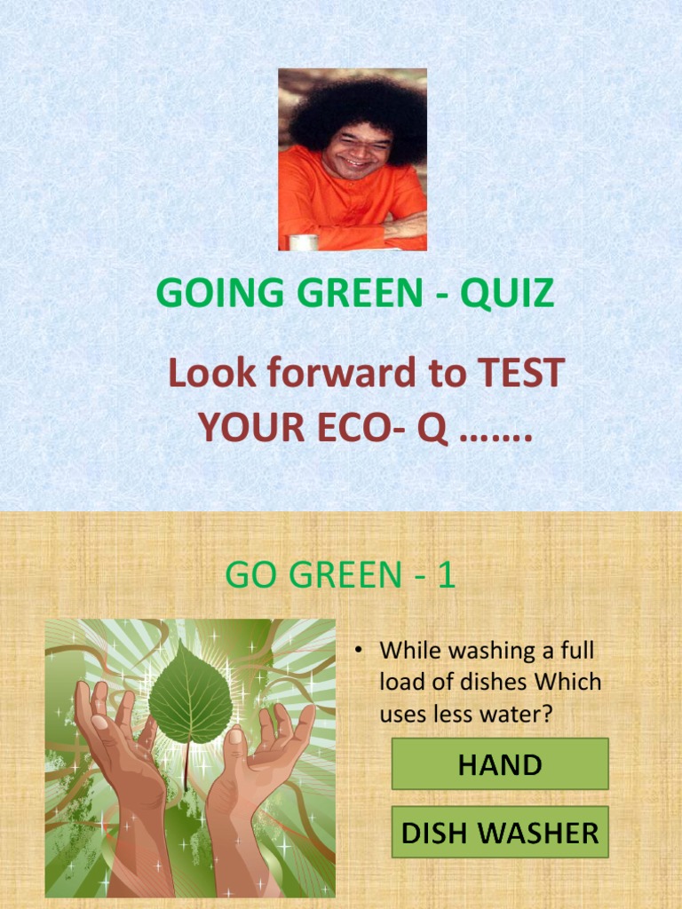Going Green Quiz Look Forward To TEST Your EcoQ PDF Compact