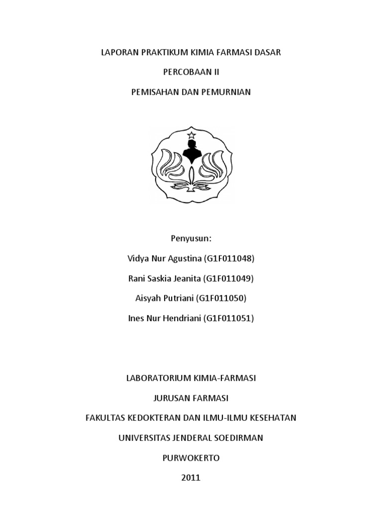 Laporan Praktikum Kimia Farmasi Dasar 2