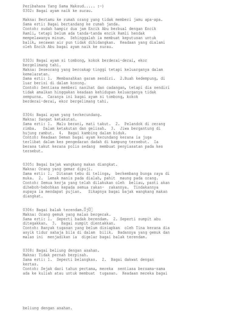 Peribahasa Yang Sama Maksud Pdf