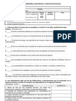 EVALUACION DE HISTORIA 7º La Prehistoria