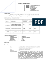 Curriculum Vitae: Vizianagaram, Andhra Pradesh-535004