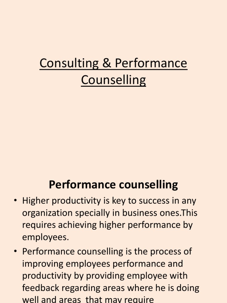 Consulting Performance Counselling | PDF | Performance Appraisal ...