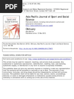 Asia Pacific Journal of Sport and Social Science