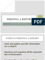 Writing A Report: Susana Melon Galvez