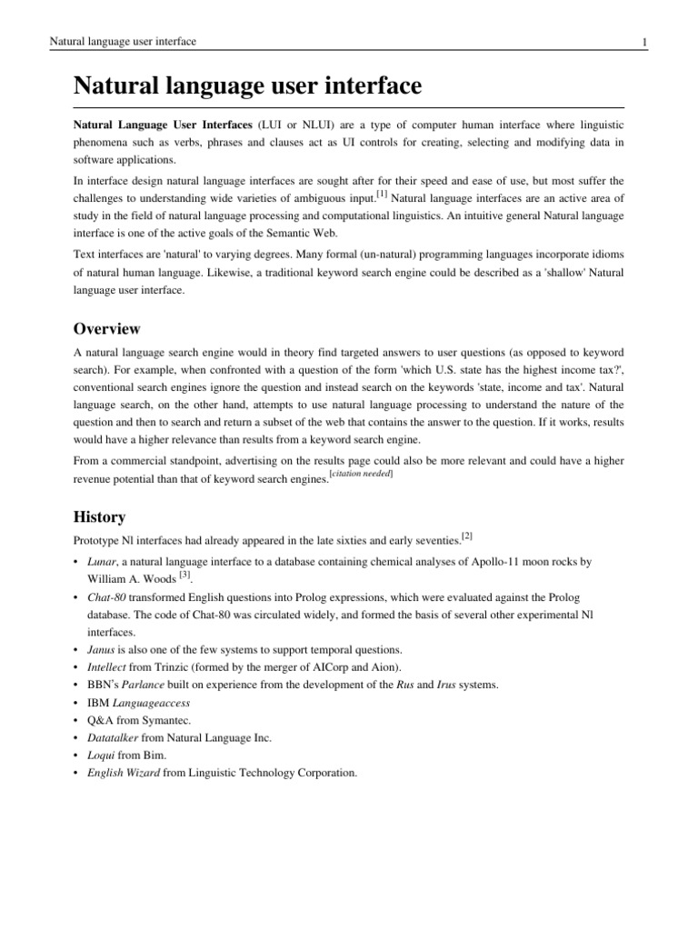 Natural Language User Interface - NLP Search | PDF | Information ...