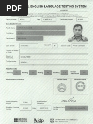 IELTS Certificate of Rashid