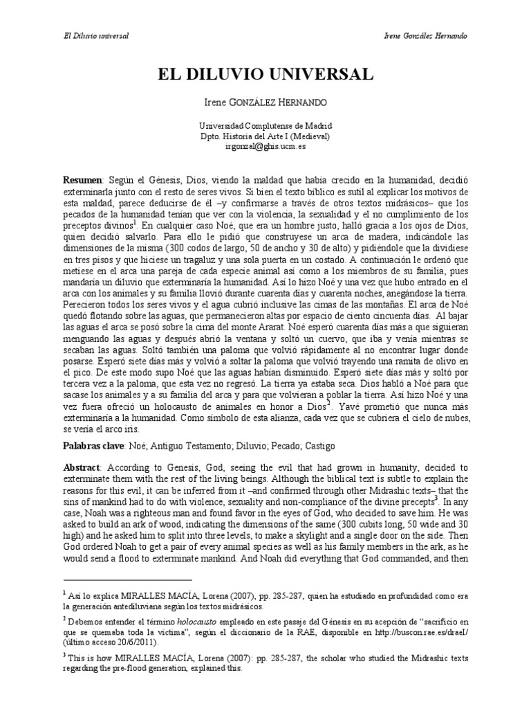 El Diluvio y la Salvación de Noé | PDF | Mito de la inundación | Arca ...