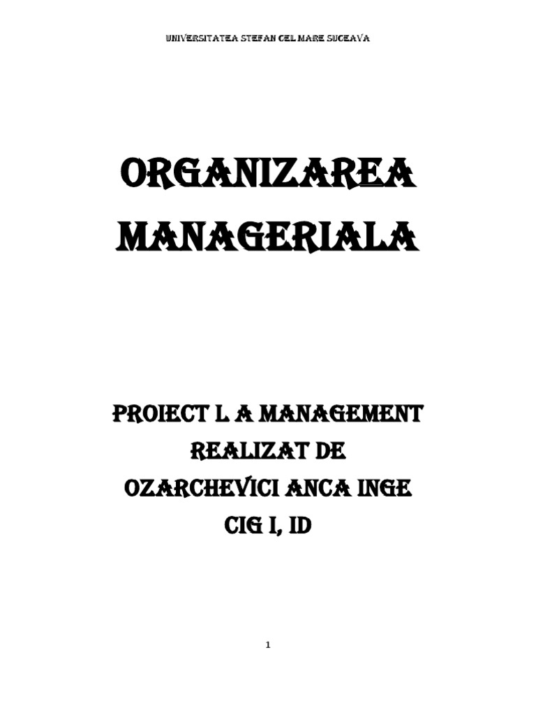 Proiect Management | PDF