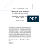 Curcio, P (2007) Metodología para La Evaluación de Políticas Públicas de Salud