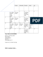 M&S Learning Centre: Time Table For DECEMBER