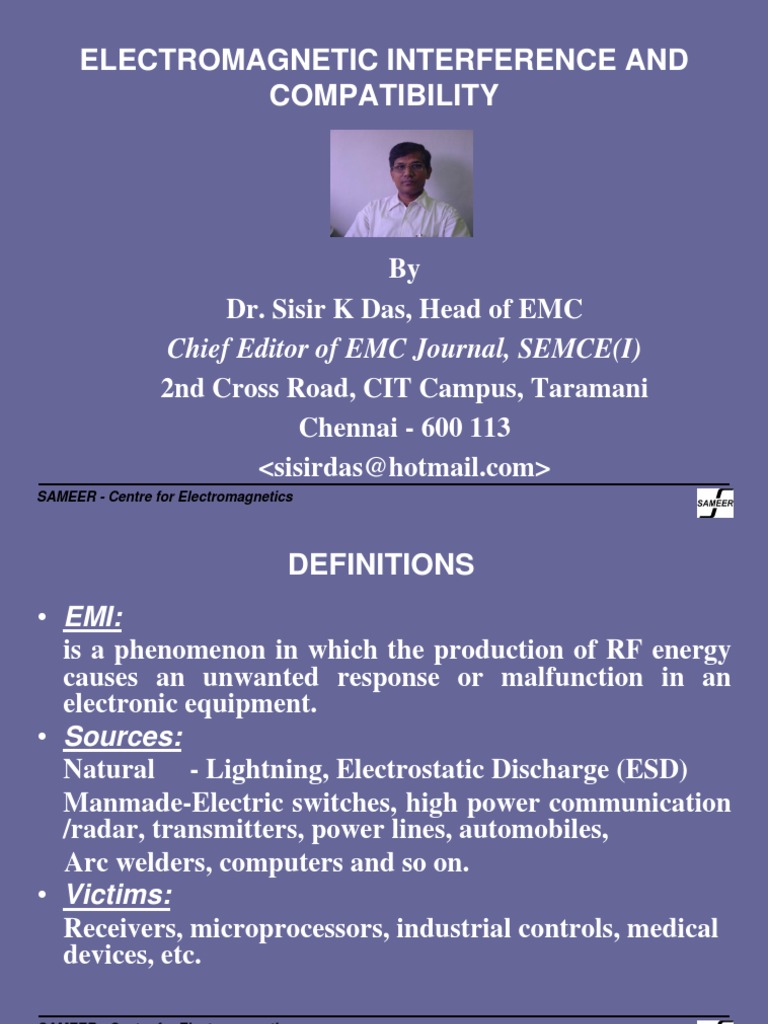 EMI and EMC Overview by Dr. Das | PDF
