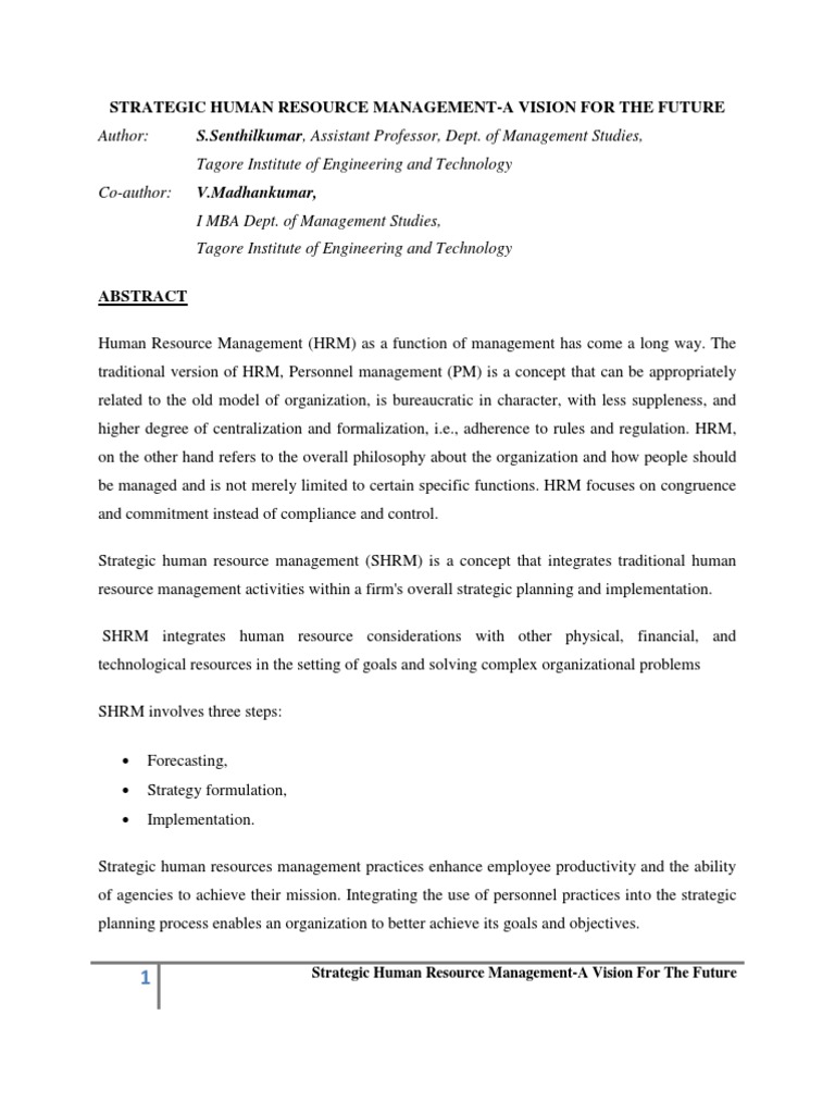 Strategic Human Resource Management Insights | PDF | Strategic ...