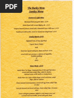 Download The Barley Mow Sunday Menu - Front by Barley Mow Inn SN144381269 doc pdf
