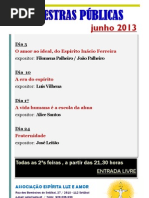Palestras públicas junho 2013