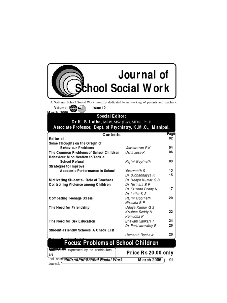 Journal of School Social Work June 2006 Anxiety Behaviour Therapy