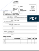 Application Form For Faculty