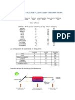 Calculo de Un Colector Plano para La Ciudad de Tacna