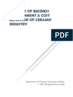 Analysis of Ceramic Industry Costs & Environment
