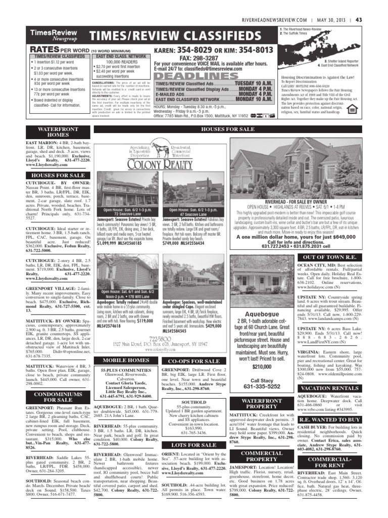Times Review Classifieds May 30, 2013 PDF Nursing Home Care Nursing