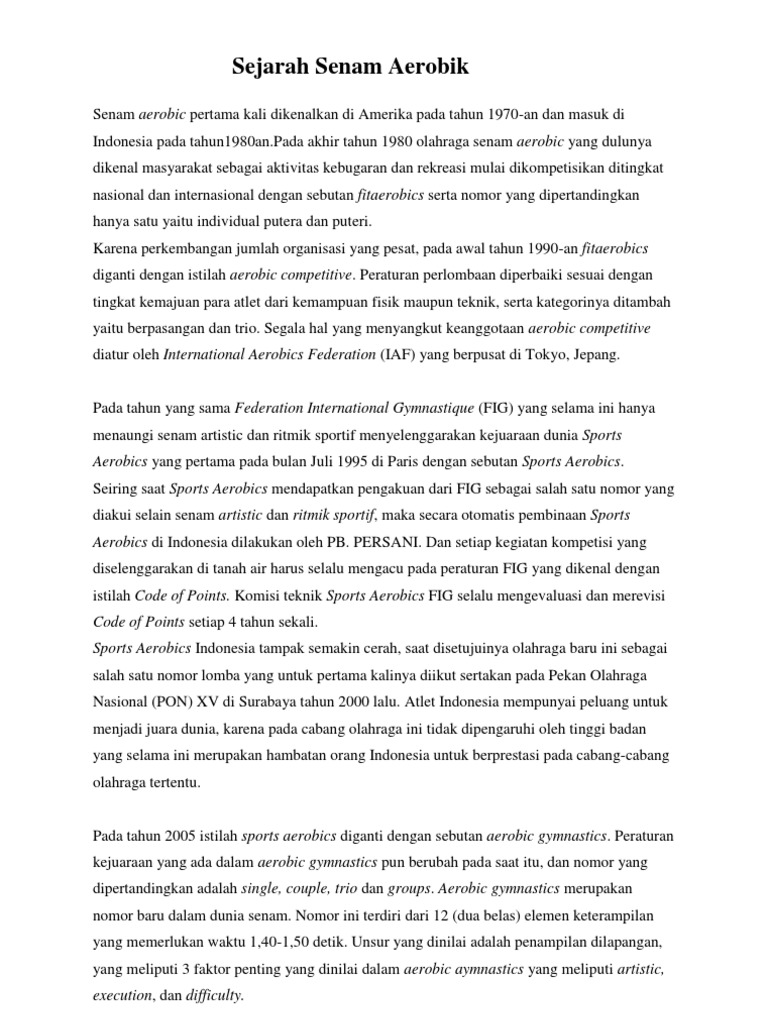 Sejarah Senam Lantai