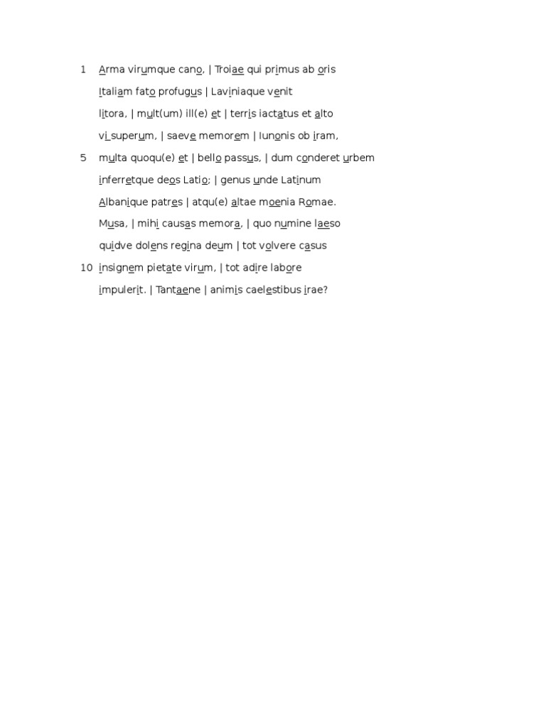 Parafrasi Proemio Eneide Vv 1 33