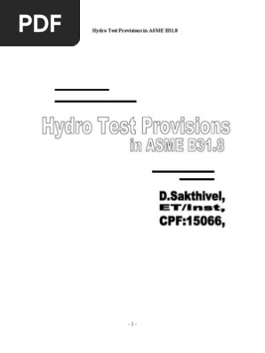Hydro Test Pdf Pipeline Transport Pipe Fluid Conveyance