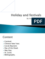 Holiday and Festivals