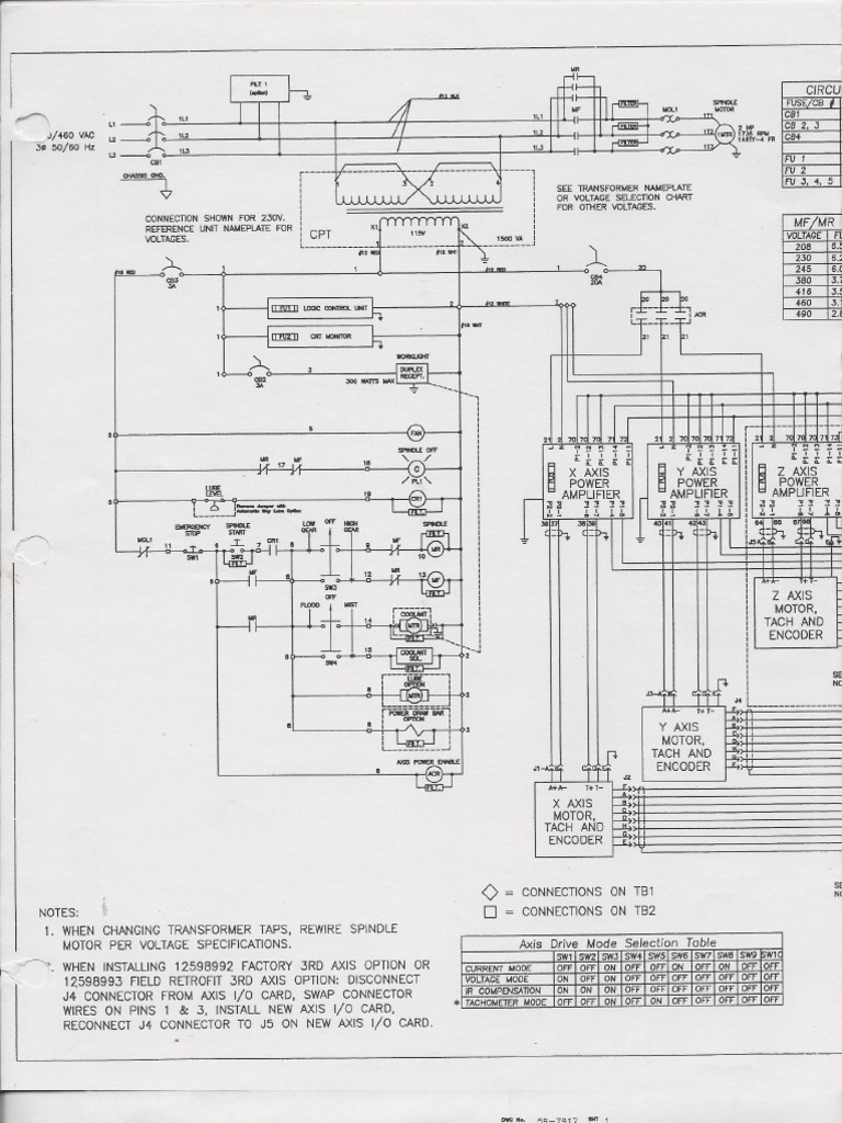 Bridgeport Eztrak I & II Wiring Diagram PDF