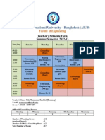 AIUB Engineering Faculty Summer Schedule