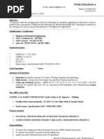 CV of Welding Inspector