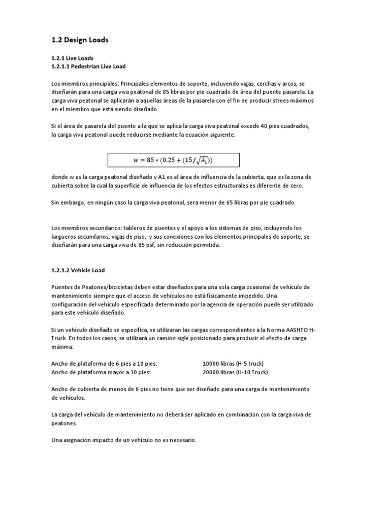 Carga Viva Peatonal en Puentes | PDF | Peatonal | Puente