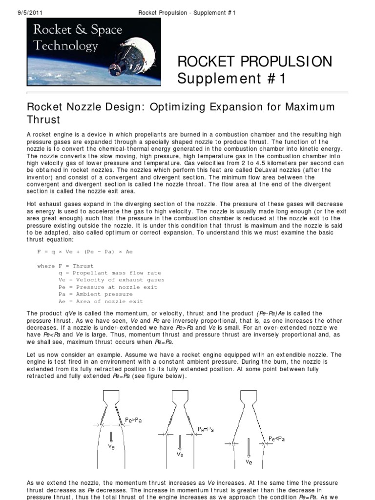 Rocket Propulsion - Supplement #1 | PDF | Rocket Engine | Rocket
