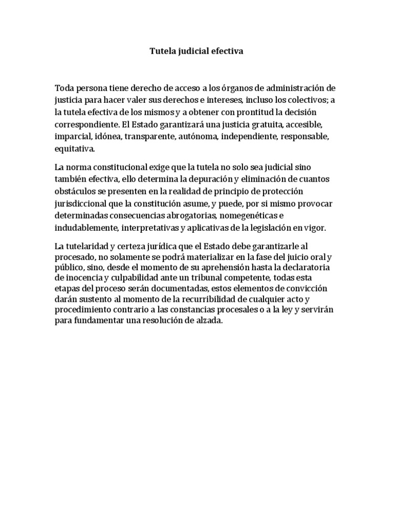 Derecho a la Tutela Judicial Efectiva | PDF