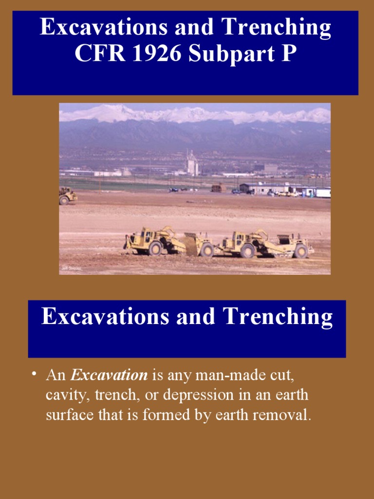 Excavations &amp; Trenching CFR 1926 Subpart P | PDF | Soil Mechanics ...