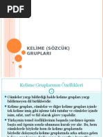 KELİME (SÖZCÜK) GRUPLARI