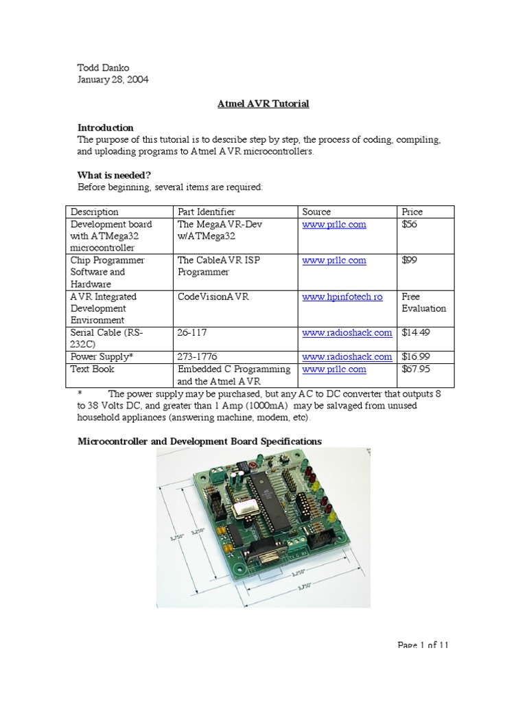 AVR Tutorial | PDF | Microcontroller | Electronic Design