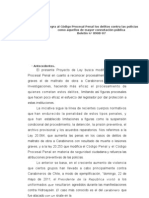 Proyecto Ley Que Modifica El C. Procesal Penal en Delitos Contra Carabineros y PDI