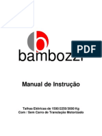 Guia de operação e manutenção de talhas elétricas Bambozzi de 1500/2250/3000 kg